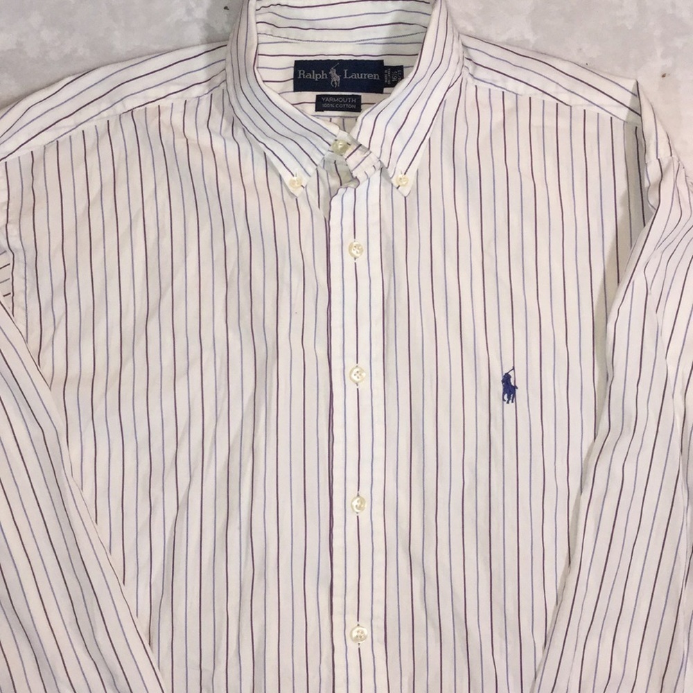 Ralph Lauren Yarmouth dressshirt white purple blue